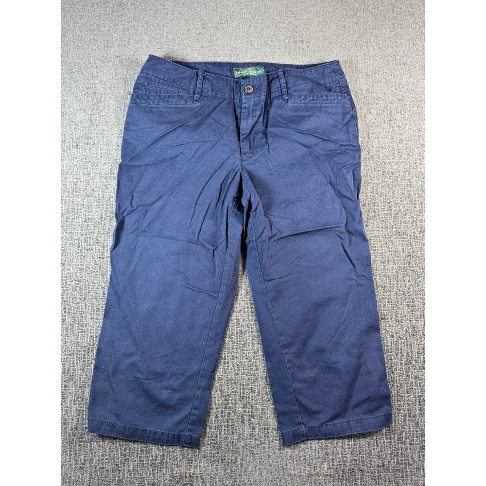 Lauren Ralph Lauren Navy Blue Cotton Chino Capri Pants Womens 8 Cropped Trousers